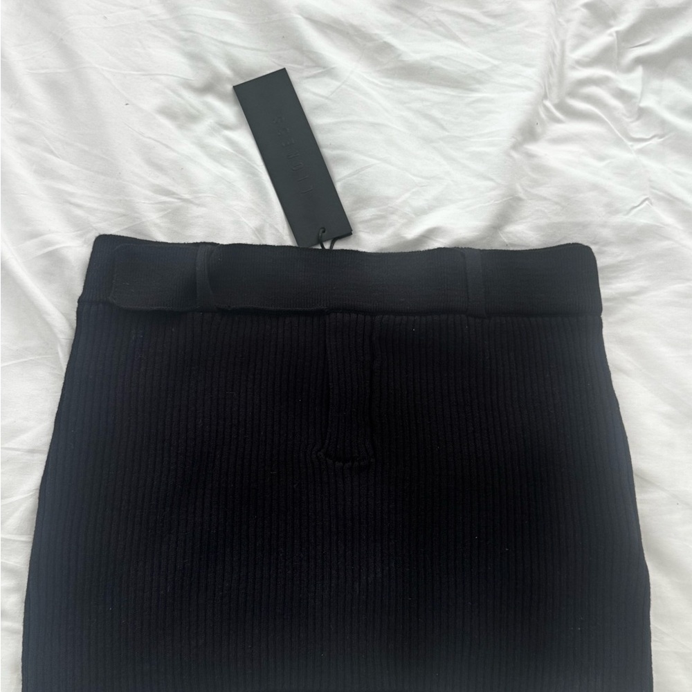 Lioness Black Ribbed Pencil Skirt